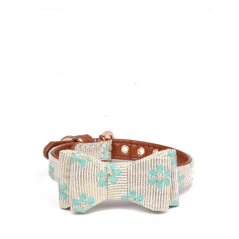 Patterned Dog Bow Collar