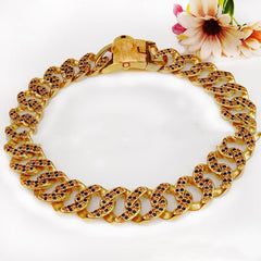 Diamond Dog Chain Neck Ring with Light Design